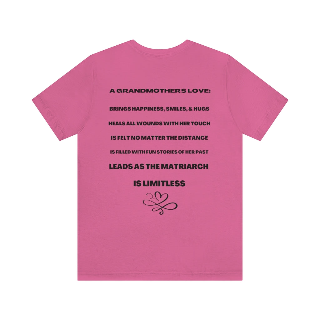 Grandmother-Abuela-Nana-Granny Appreciation Unisex Short Sleeve Tee