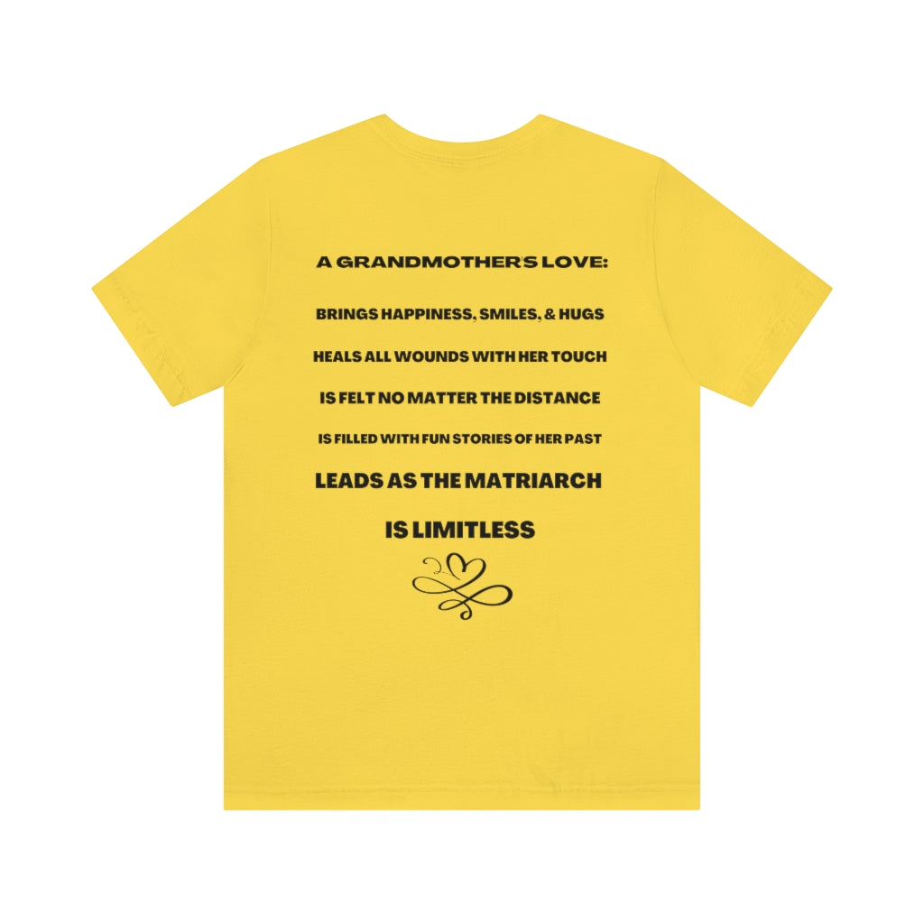 Grandmother-Abuela-Nana-Granny Appreciation Unisex Short Sleeve Tee
