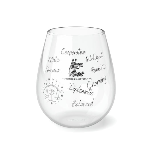 Libra Vibes Stemless Wine Glass