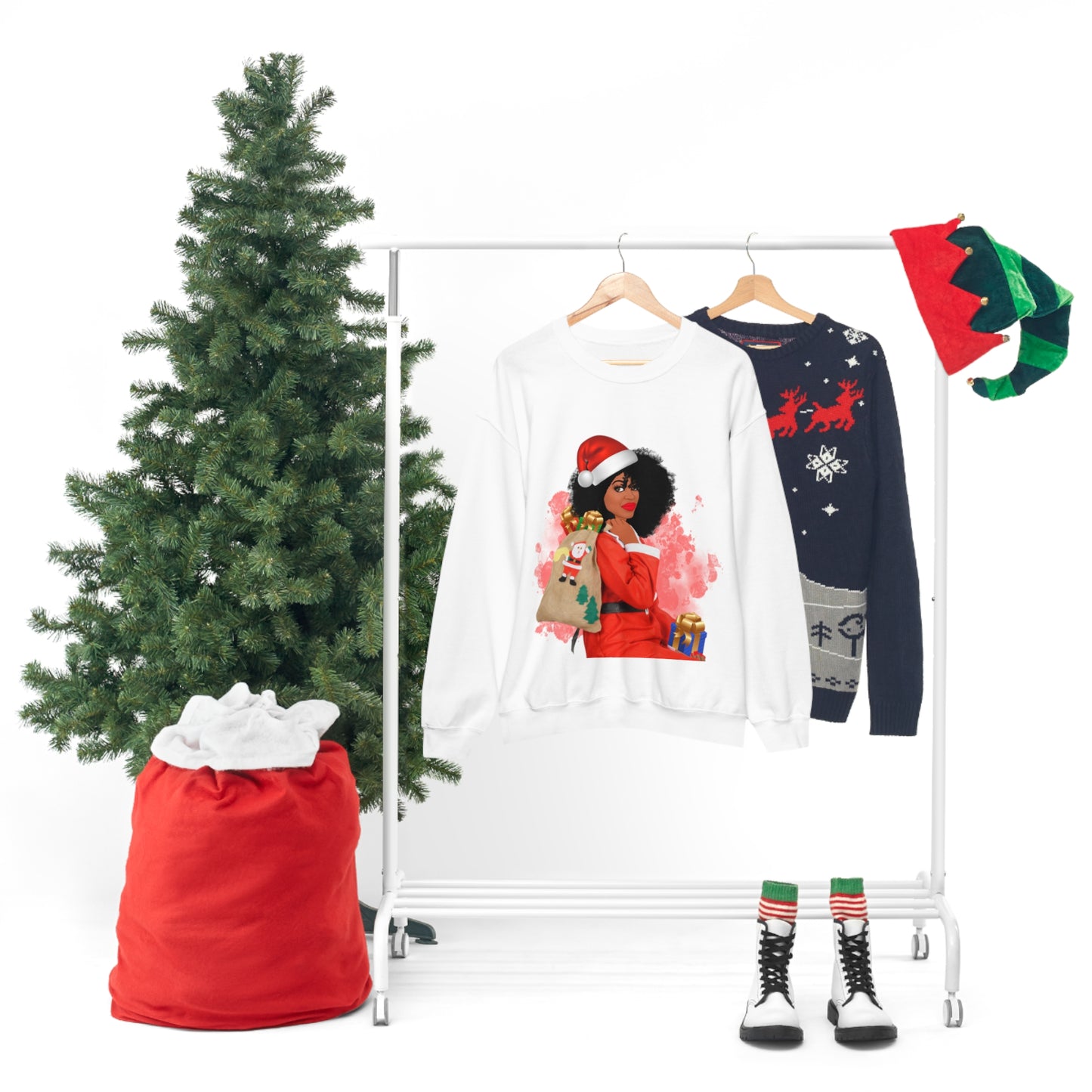 Rich Auntie Claus Cute Unisex Crewneck Sweatshirt