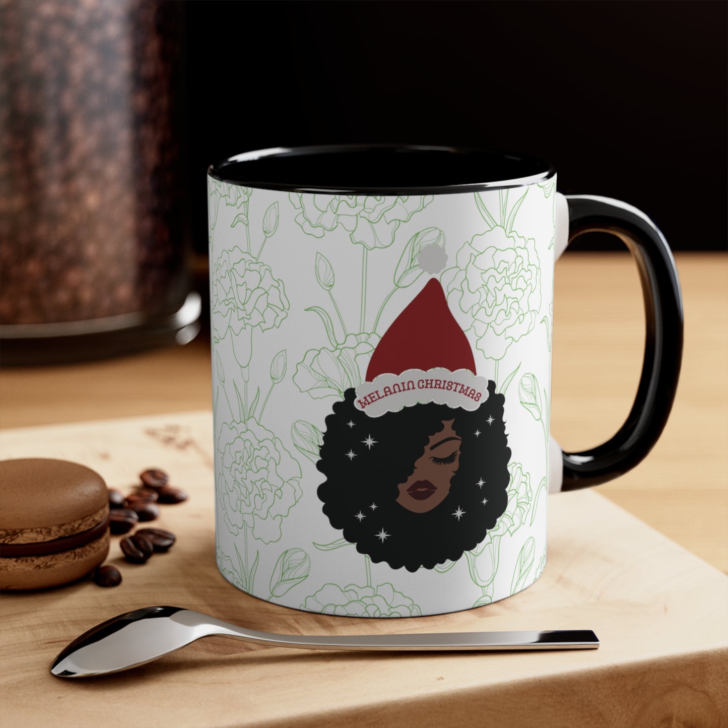 Melanin Christmas Merry Woman Coffee Mug