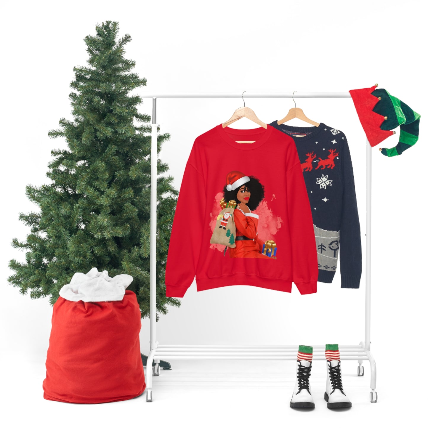 Rich Auntie Claus Cute Unisex Crewneck Sweatshirt