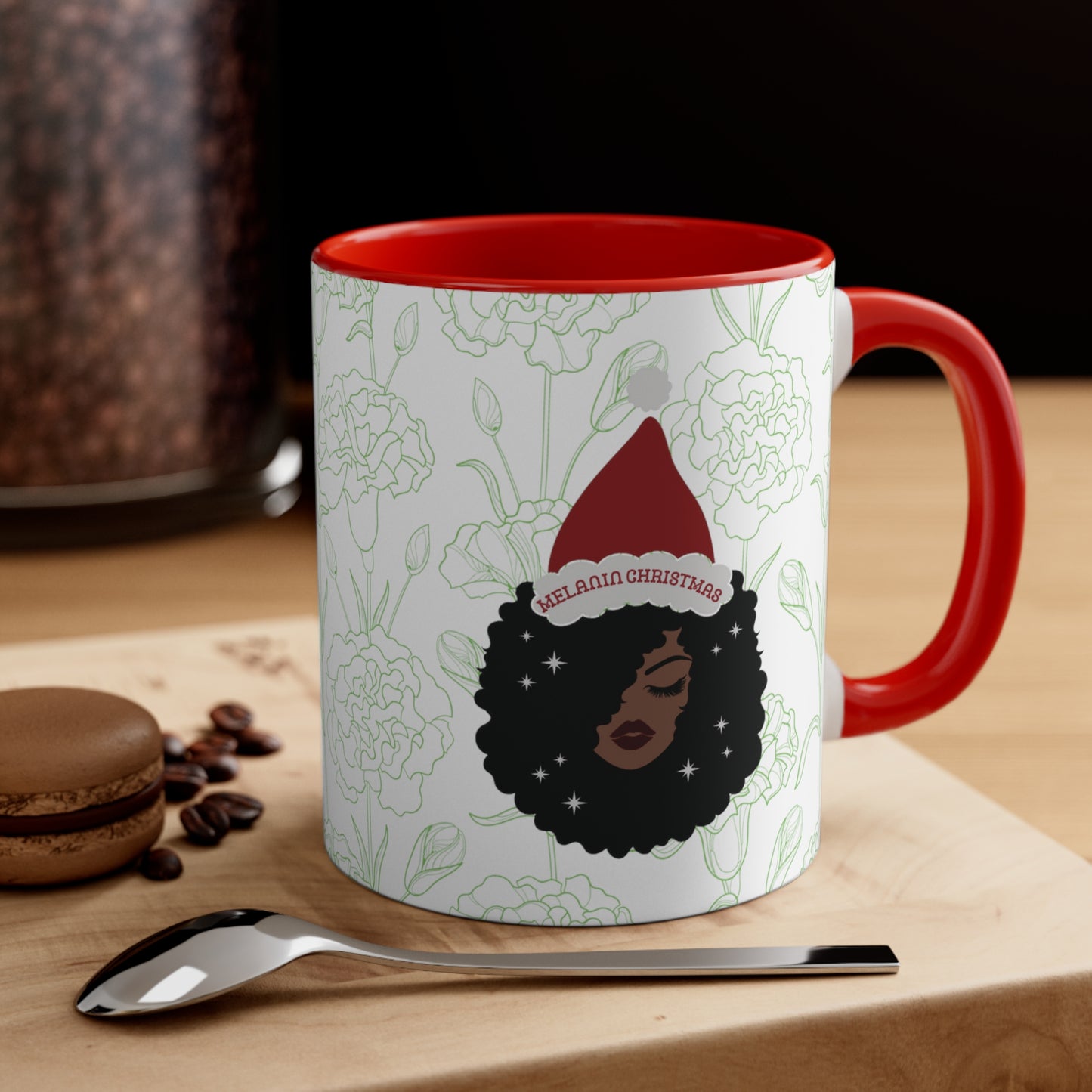 Melanin Christmas Merry Woman Coffee Mug