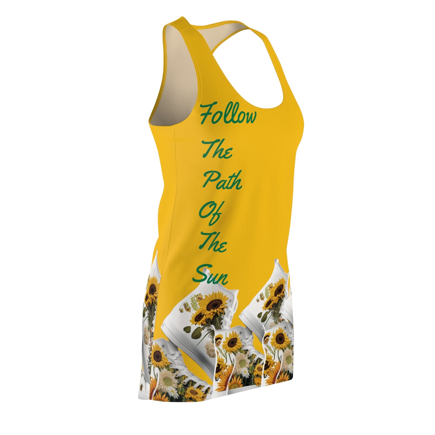 Follow The Path Of The Sun Racerback Sunflower Dress