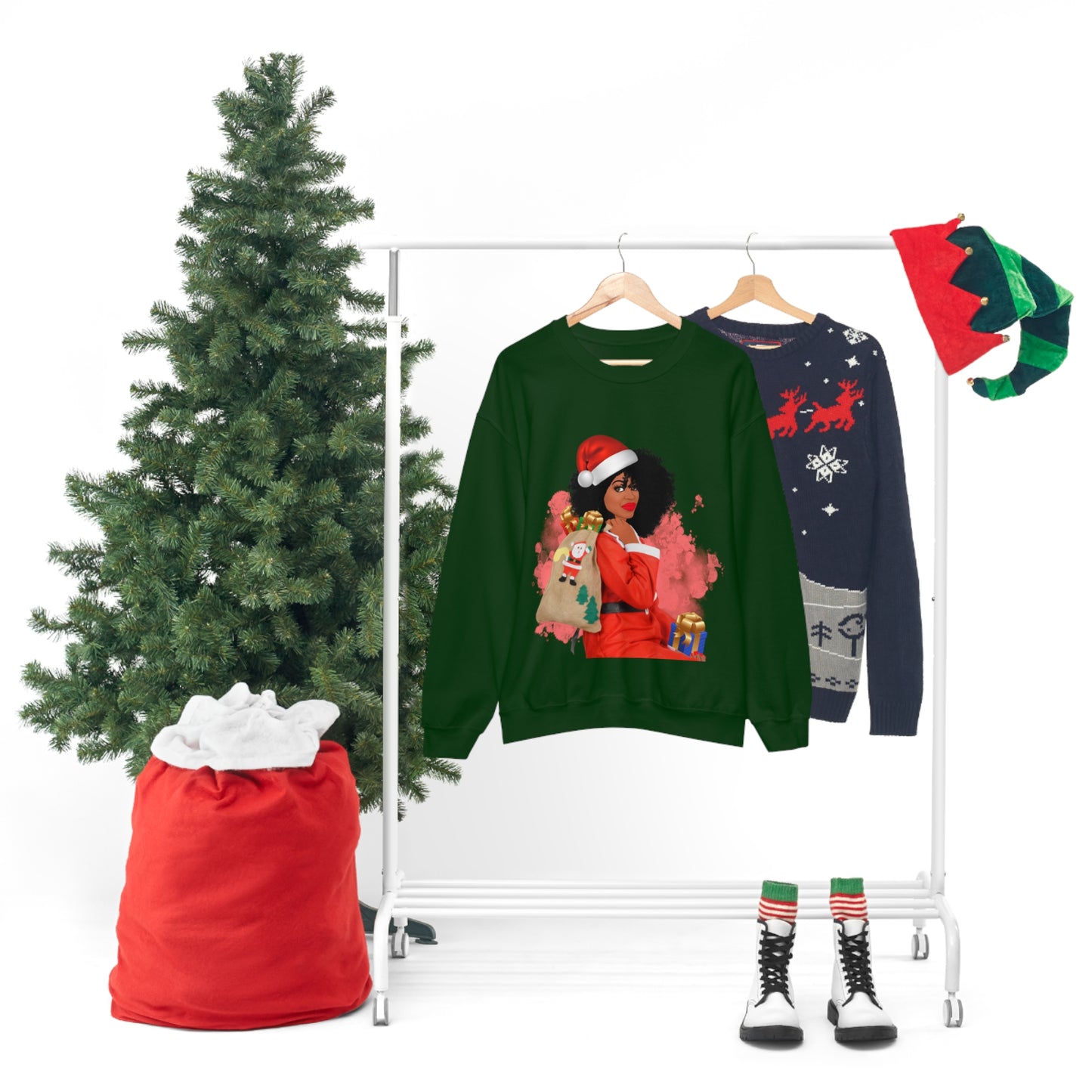 Rich Auntie Claus Cute Unisex Crewneck Sweatshirt