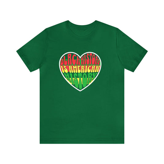 Black History Is American History Heart Adult Tee