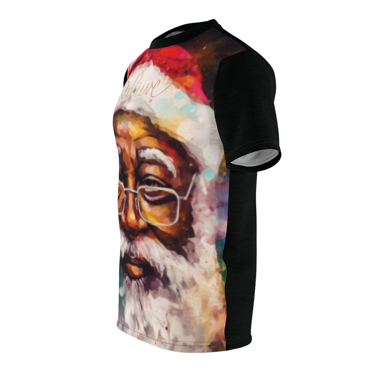 Believe Melanin Santa in Watercolor Unisex Tee