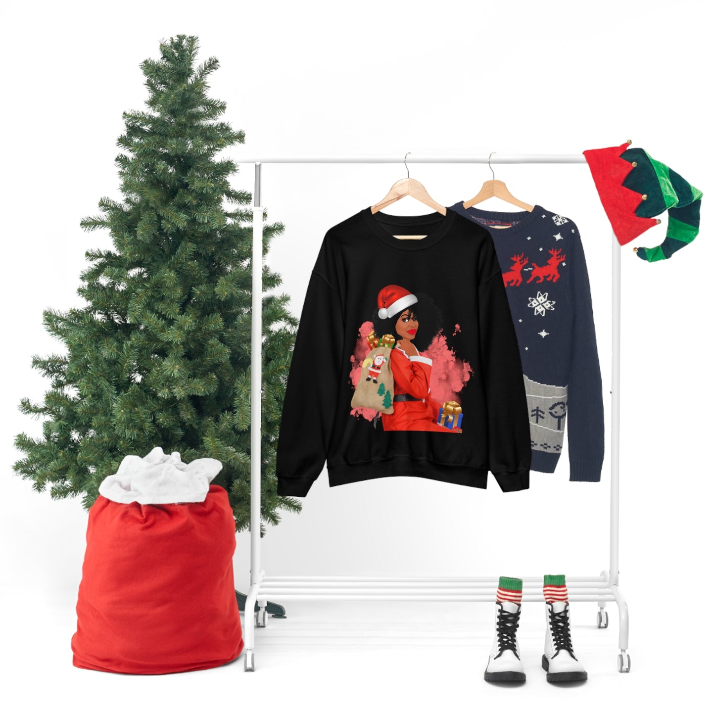 Rich Auntie Claus Cute Unisex Crewneck Sweatshirt