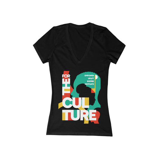 For The Culture Profiles of You Women's  Short Sleeve Deep V-Neck Tee