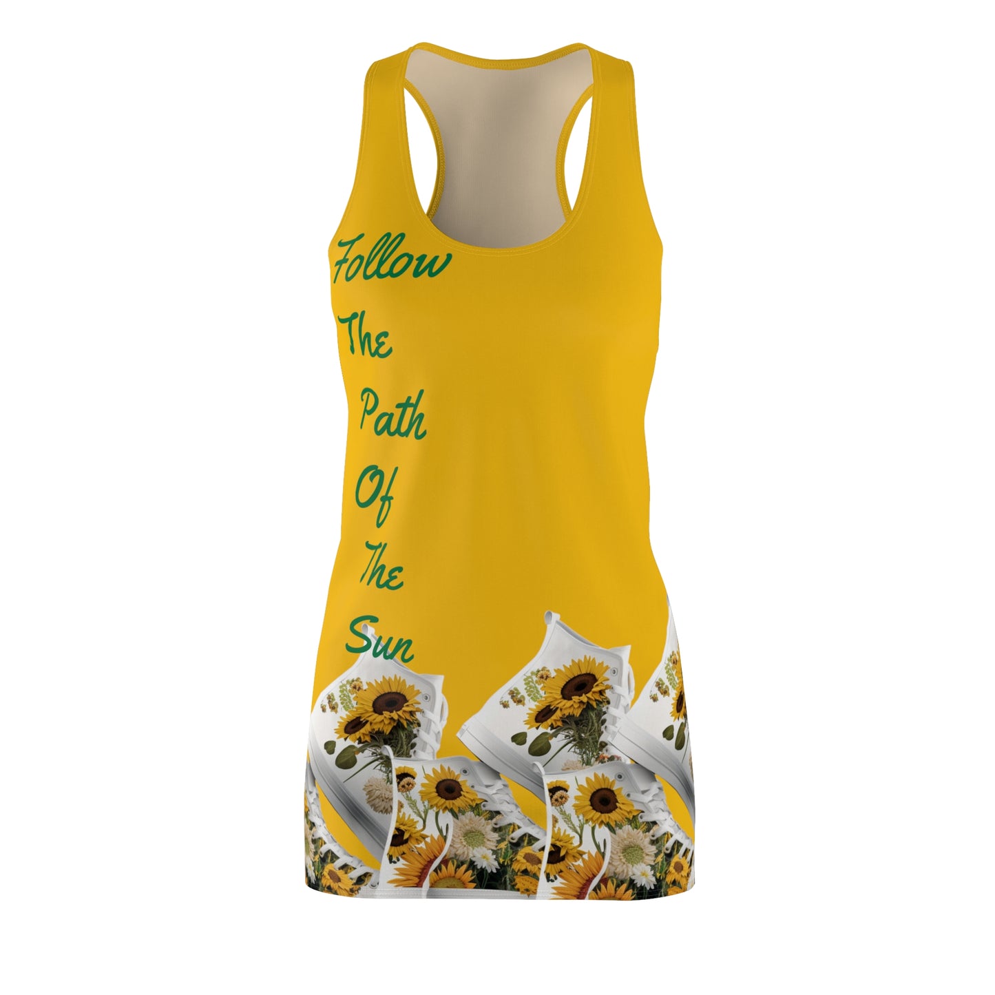 Follow The Path Of The Sun Racerback Sunflower Dress