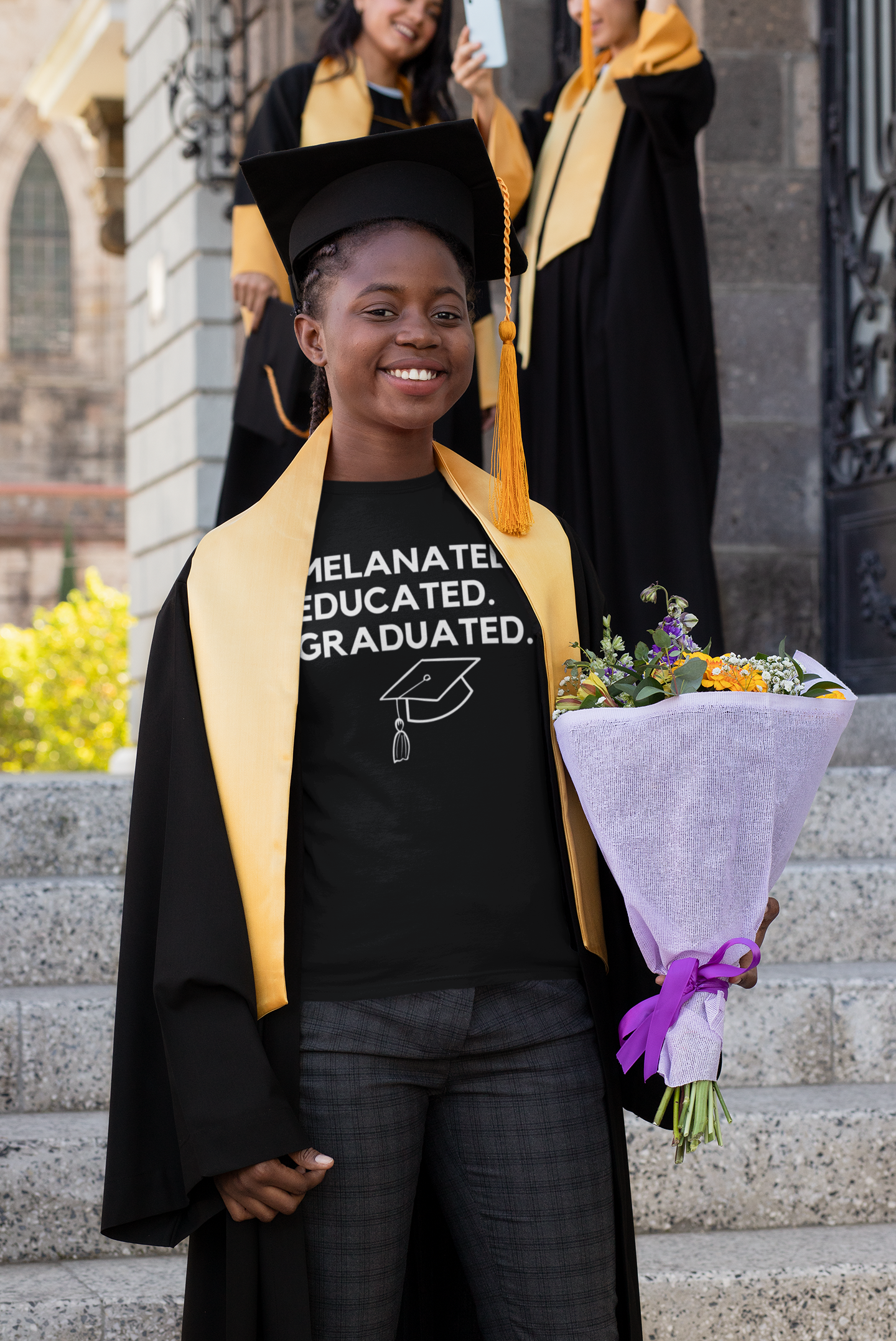 Breaking Barriers: Melanated. Educated. Graduated. Short Sleeve Tee