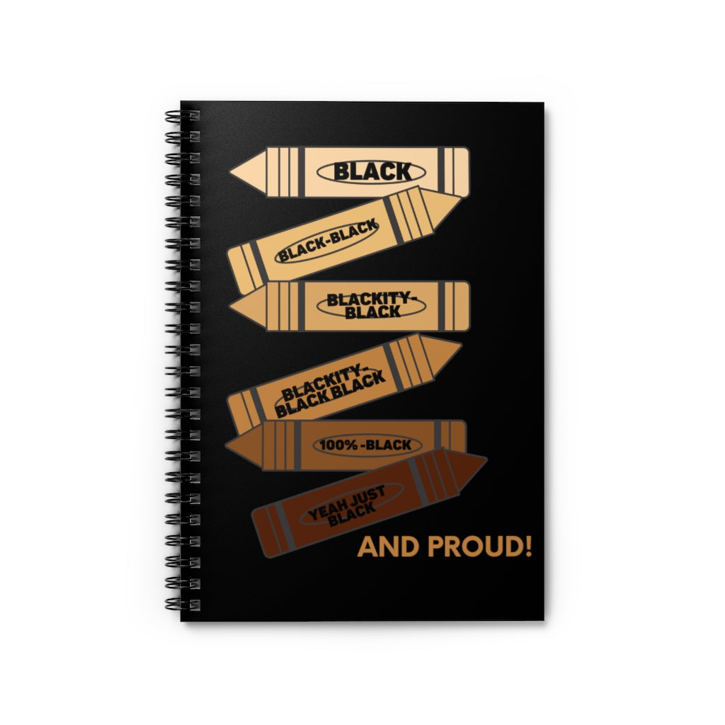 Blackity Black Black Black Shades of Colors Spiral Notebook - Ruled Line