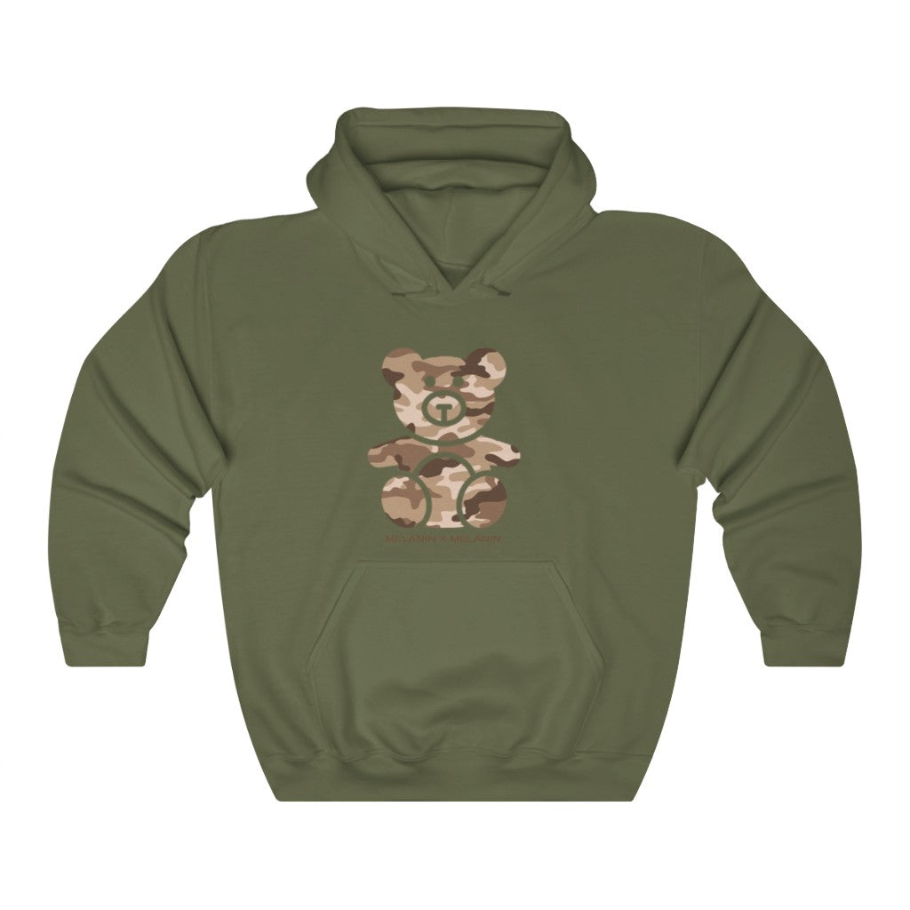 Melanated Camo Teddy Bear Hoodie Sweatshirt