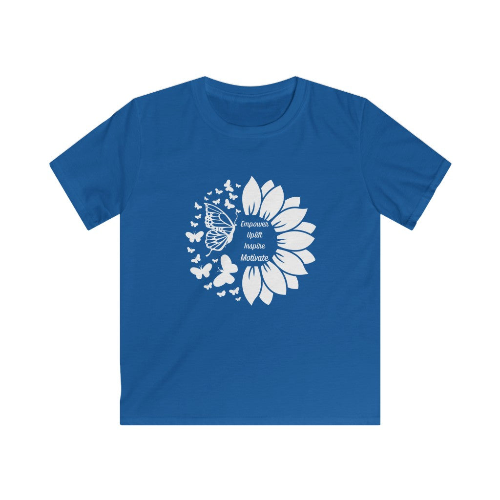 Empower-Uplift-Inspire-Motivate Butterfly Sunflower KidsTee