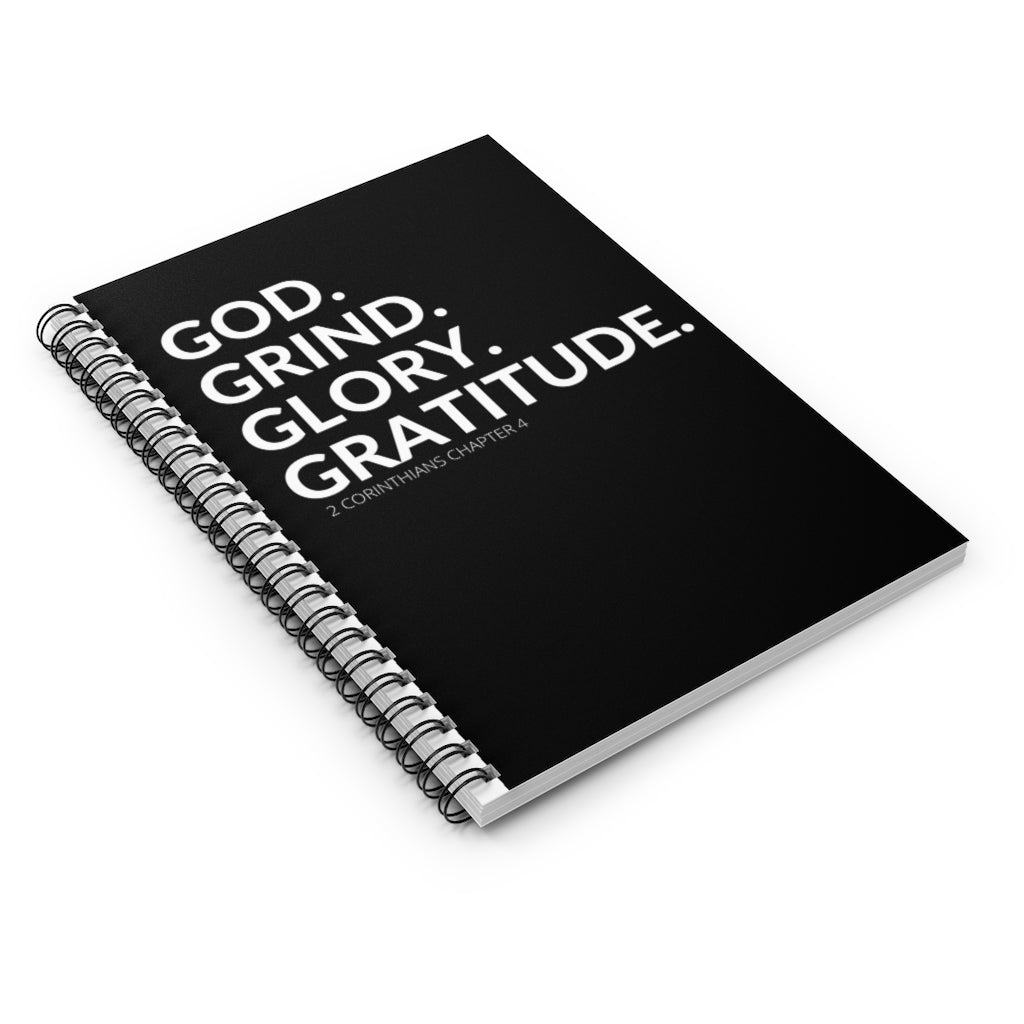 God. Grind. Glory. Gratitude. Spiral Notebook - Ruled Line