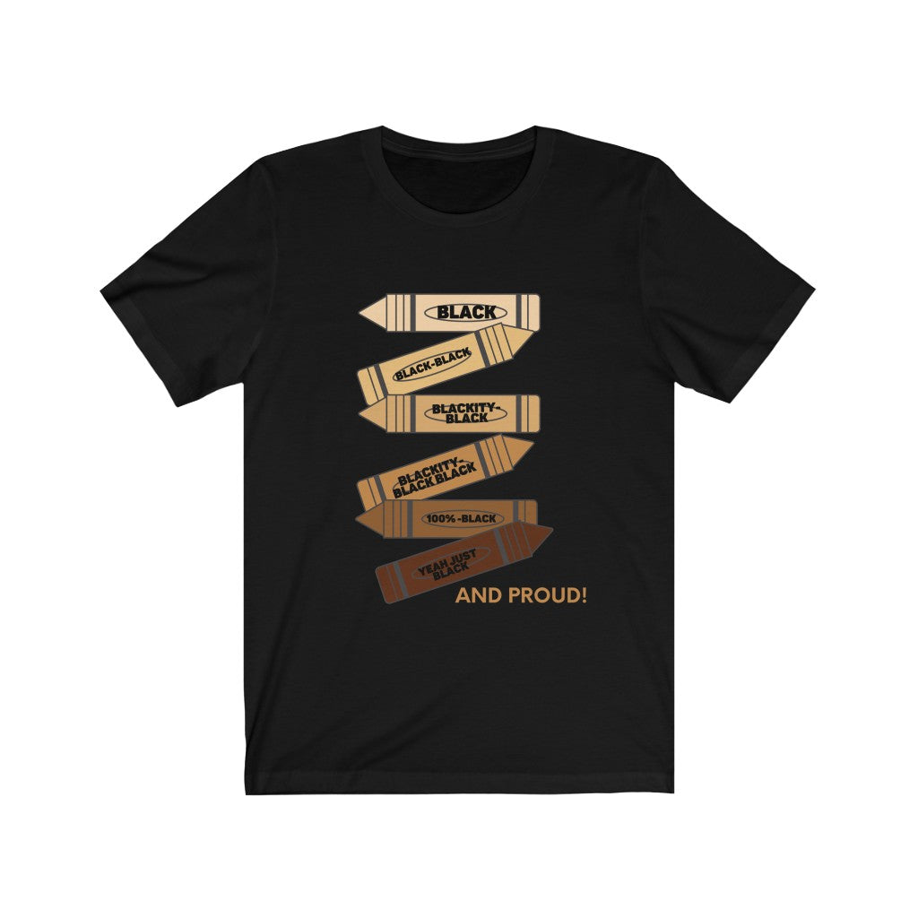 Blackity Black Black Black Shades of Colors Short Sleeve Tee