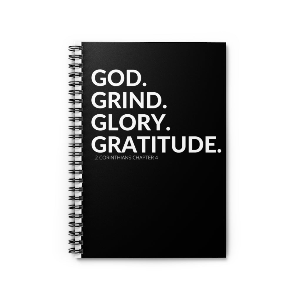 God. Grind. Glory. Gratitude. Spiral Notebook - Ruled Line