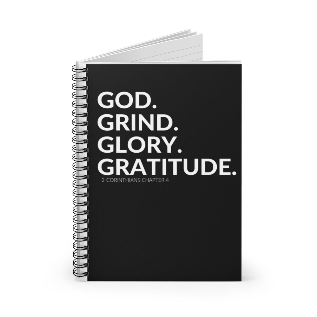 God. Grind. Glory. Gratitude. Spiral Notebook - Ruled Line