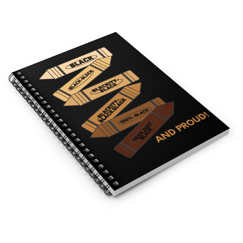 Blackity Black Black Black Shades of Colors Spiral Notebook - Ruled Line